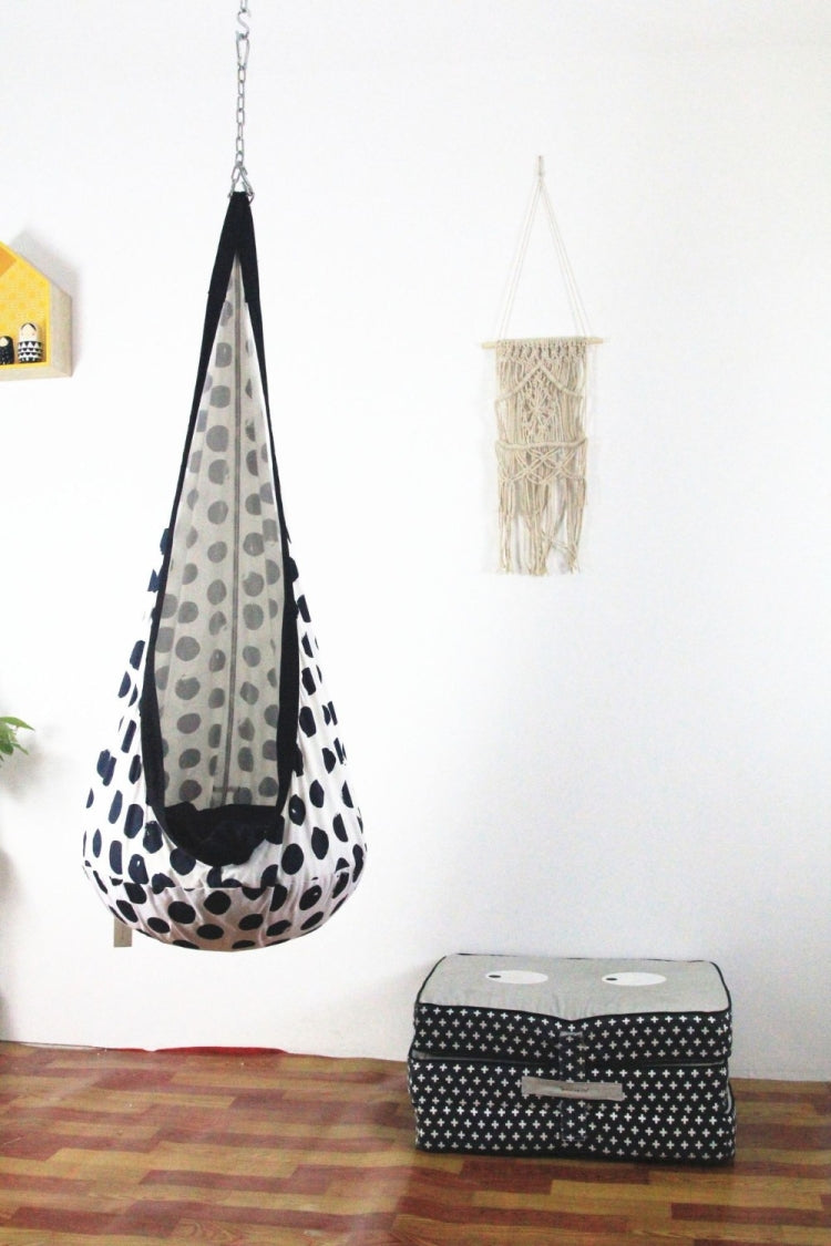 Black and White Dot Design Hammock Inflatable Cushion Garden Swing Chair Indoor Outdoor Hanging Seat Child Swing Seat