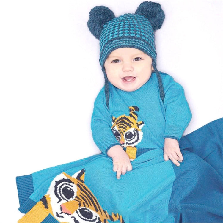 Children Cartoon Tiger Knitted Blanket