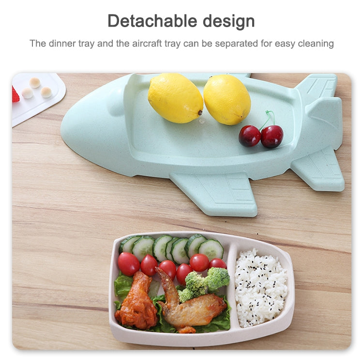 Bamboo Fiber Cartoon Airplane Children Tableware Set
