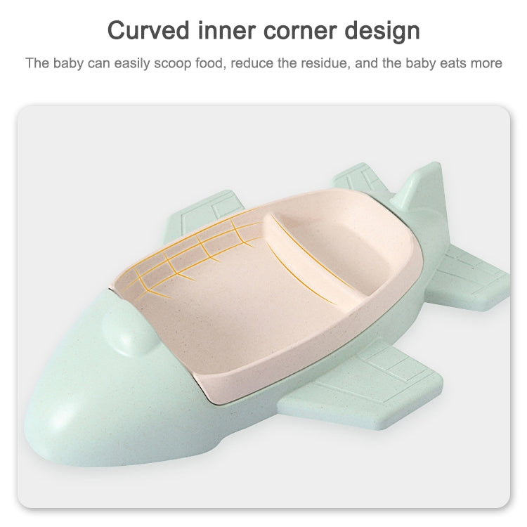 Bamboo Fiber Cartoon Airplane Children Tableware Set