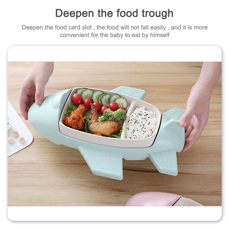 Bamboo Fiber Cartoon Airplane Children Tableware Set