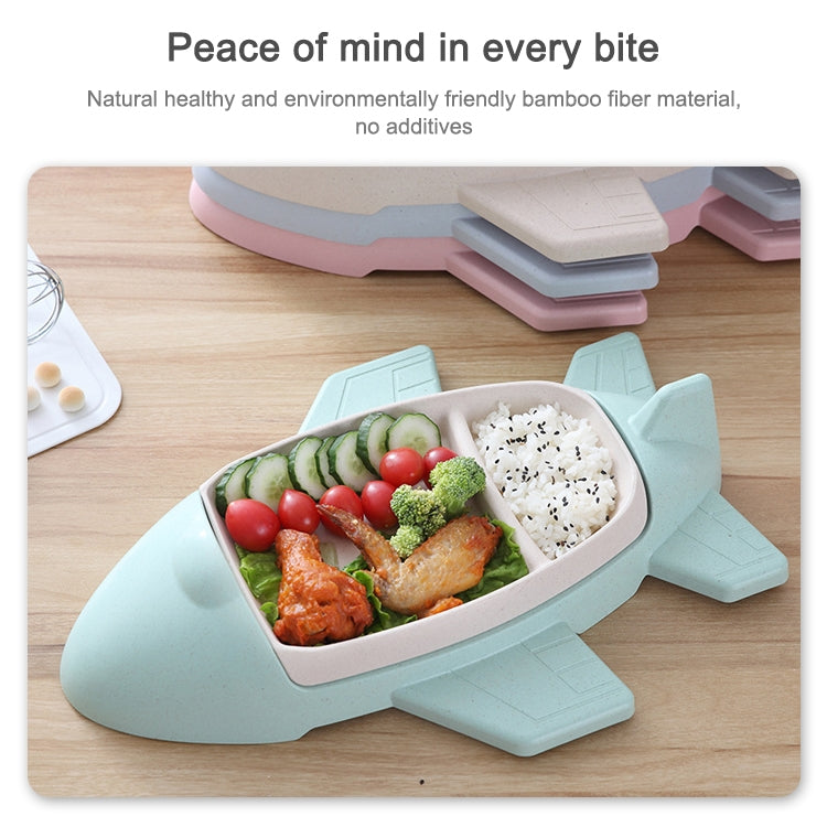 Bamboo Fiber Cartoon Airplane Children Tableware Set