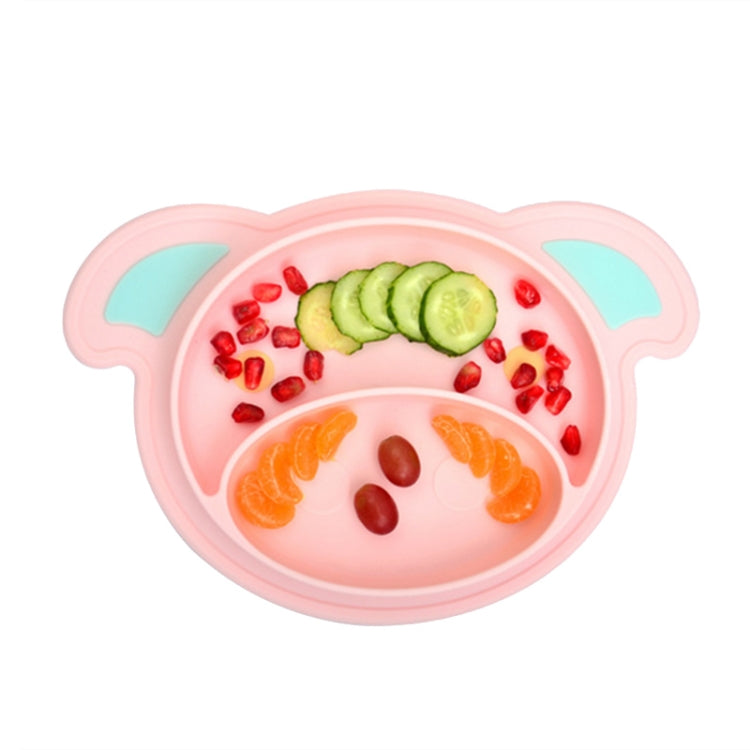 3 PCS Cartoon Cute Pig Baby Feeding Dishes Infant Silicone Plate Bowls Tableware