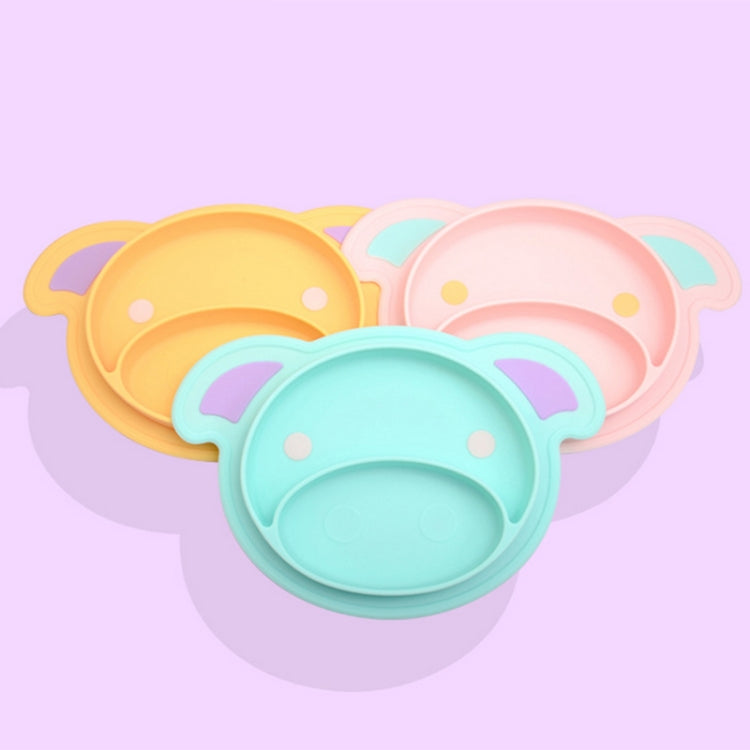 3 PCS Cartoon Cute Pig Baby Feeding Dishes Infant Silicone Plate Bowls Tableware