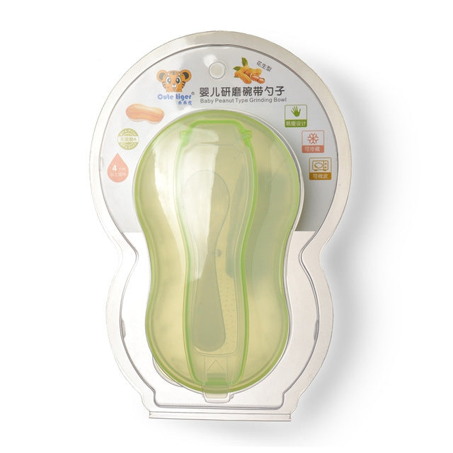 Baby Food Dishes  Grinding Tool Food Bowls(Clear Blue)