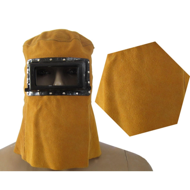 Lightweight Cowhide Electric Welding Protective Mask Work Helmet Full Protective Cap