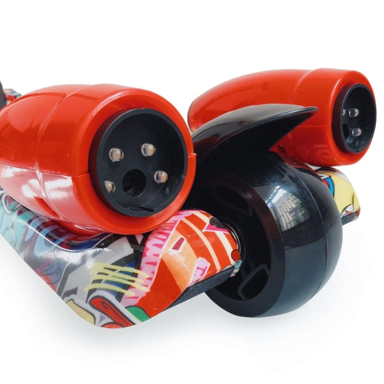 Foldable Three-wheeled Children Scooter with Spray Flash & Music Features