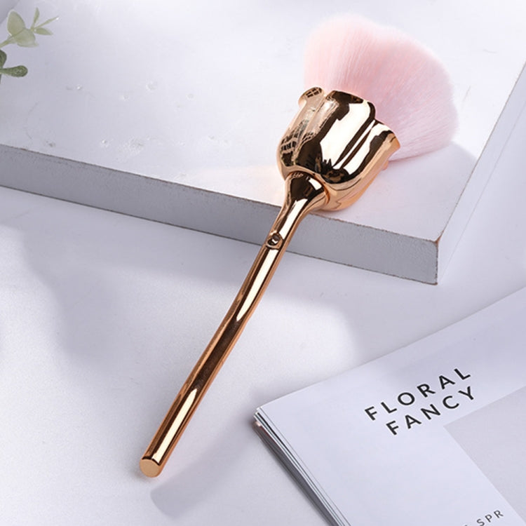 Fashion Nail Dust Brush Pink Hair Rose Flower Brush Nail Brush