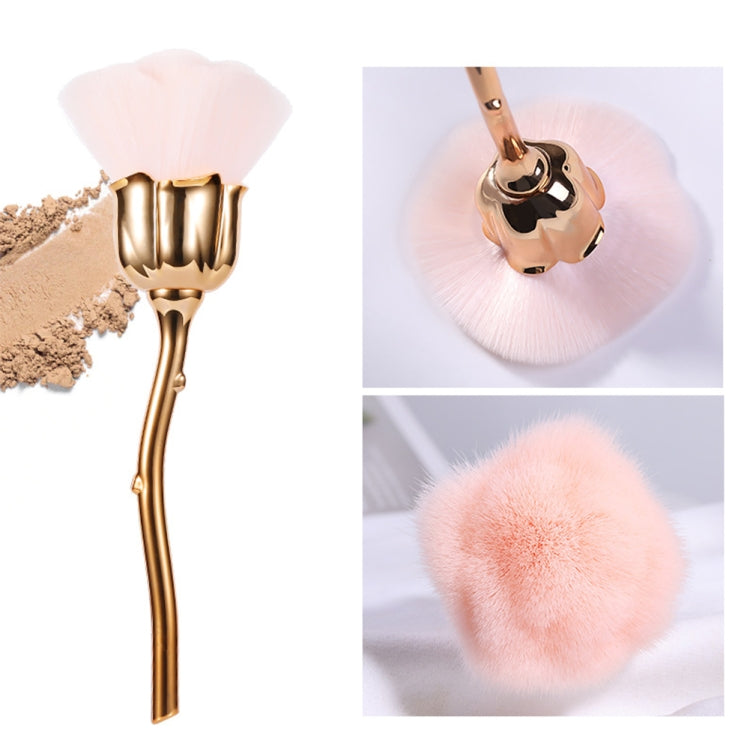 Fashion Nail Dust Brush Pink Hair Rose Flower Brush Nail Brush