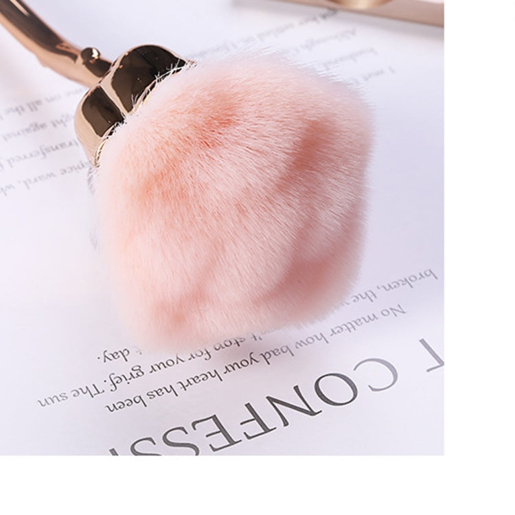 Fashion Nail Dust Brush Pink Hair Rose Flower Brush Nail Brush