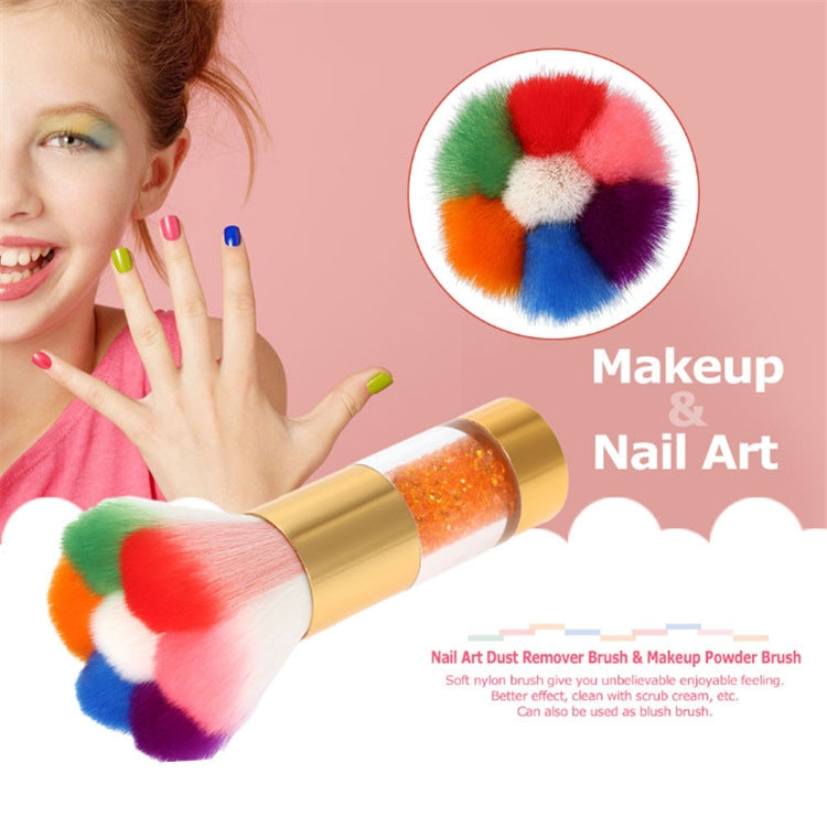 Rainbow Rhinestone Nail Brush Dust Cleaning Brush Nail Tools