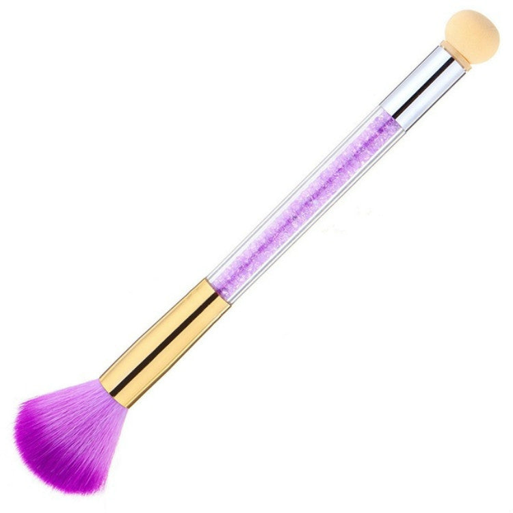 Double End Rhinestone Handle Nail Art Gradient Sponge Pen Brush Manicure Powder Dust Cleaning UV Gel Polish Tool