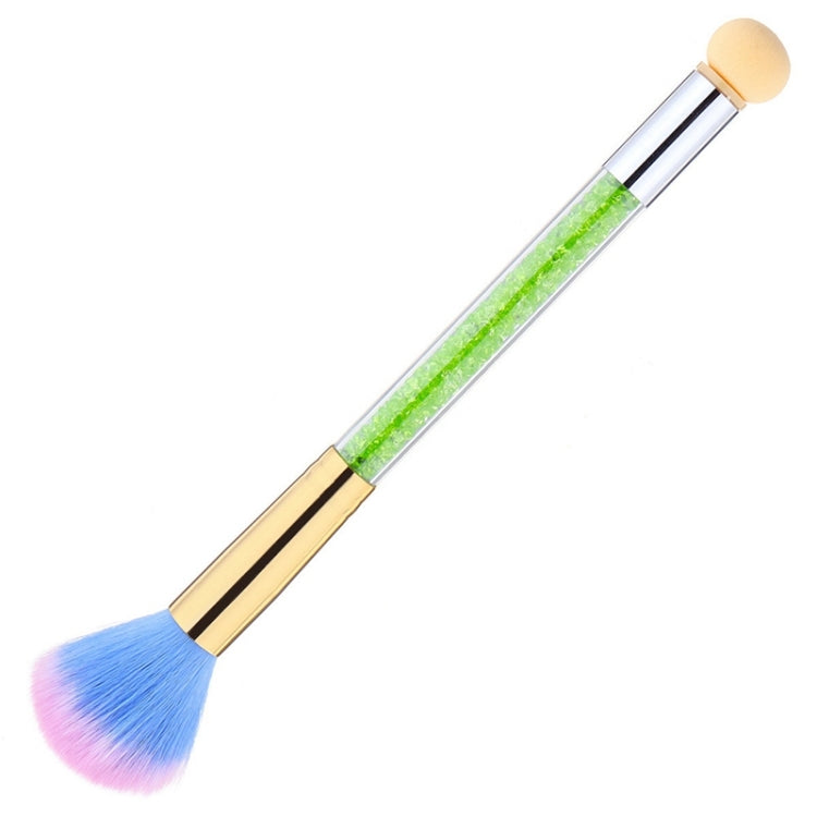 Double End Rhinestone Handle Nail Art Gradient Sponge Pen Brush Manicure Powder Dust Cleaning UV Gel Polish Tool