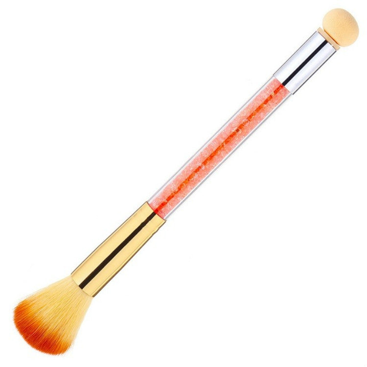 Double End Rhinestone Handle Nail Art Gradient Sponge Pen Brush Manicure Powder Dust Cleaning UV Gel Polish Tool