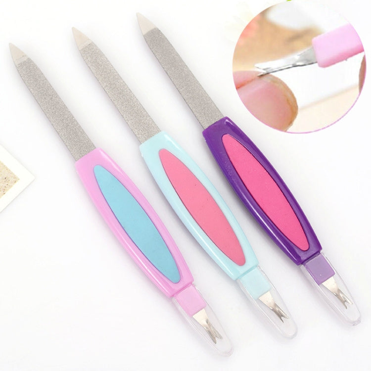 3 PCS Dead Skin Removal Shovel Nail Art Beautiful Tool 2 In 1 Professional Multifunction Nail File Random Color Delivery