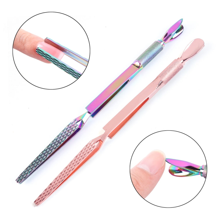 Double Head Cuticle Pusher Chameleon Tweezers Multifunctional Manicure Tools