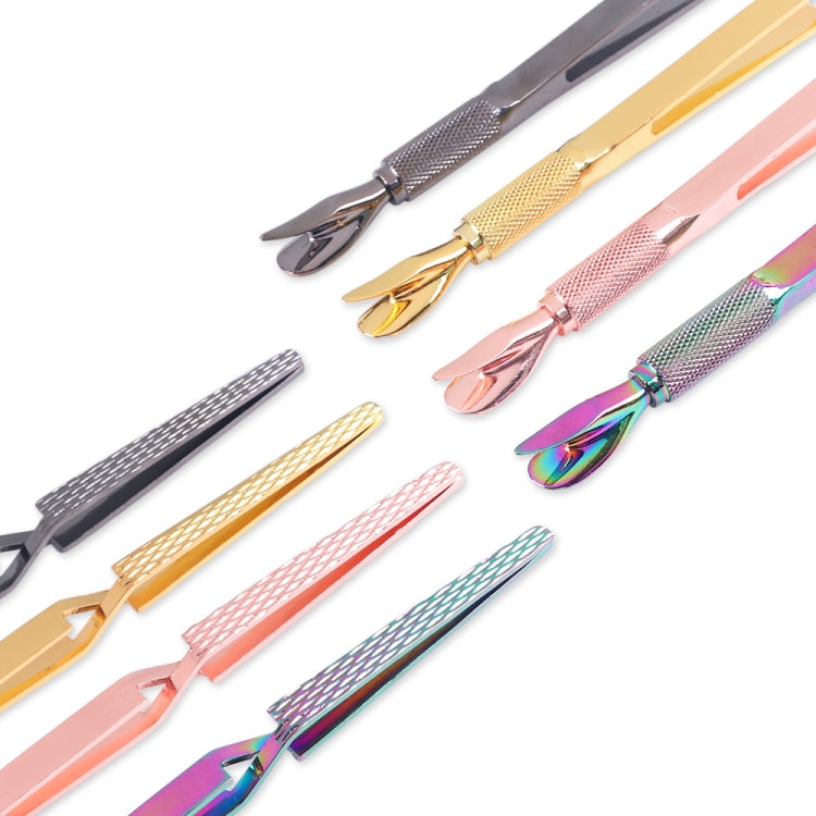 Double Head Cuticle Pusher Chameleon Tweezers Multifunctional Manicure Tools