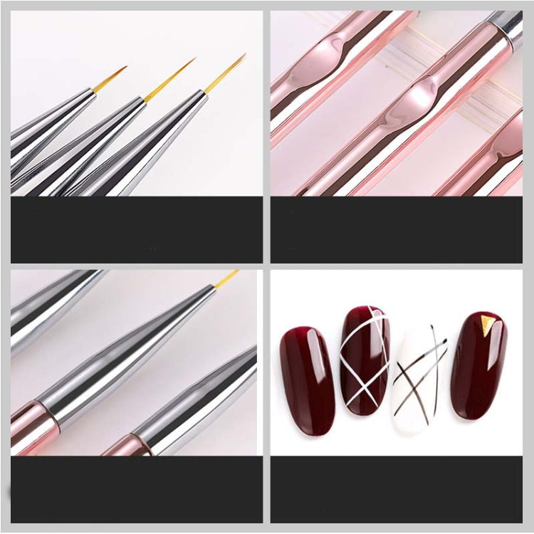 Electroplated Pink Nail Art Pen Set Painting Flowers Nail Art Design Tool