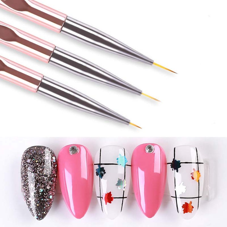 Electroplated Pink Nail Art Pen Set Painting Flowers Nail Art Design Tool