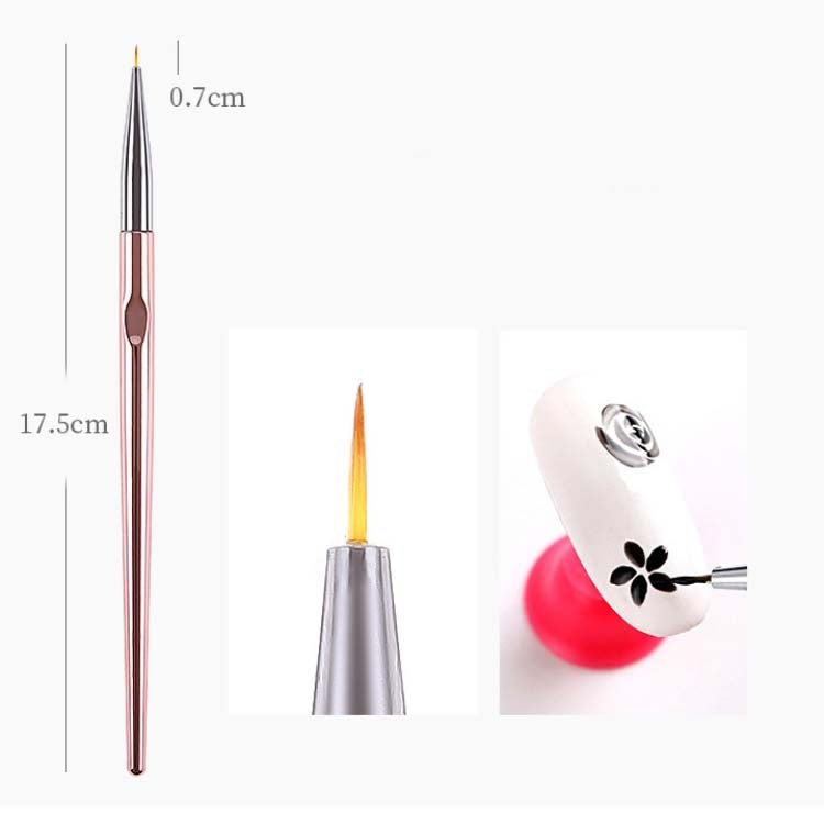 Electroplated Pink Nail Art Pen Set Painting Flowers Nail Art Design Tool