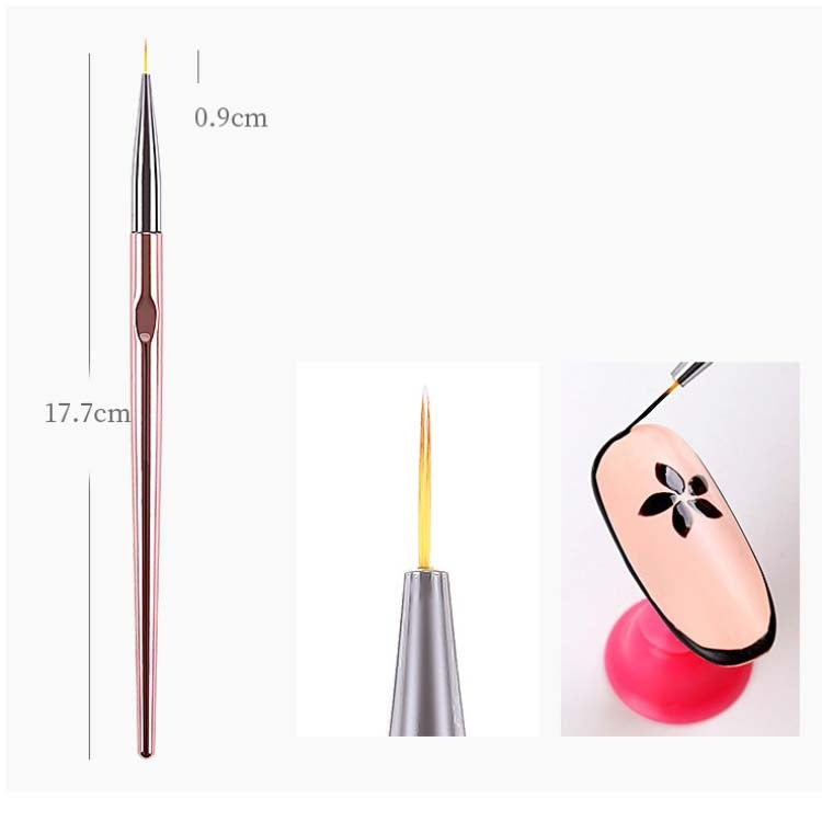 Electroplated Pink Nail Art Pen Set Painting Flowers Nail Art Design Tool