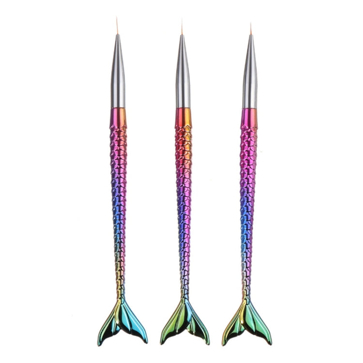 3 PCS Nail Art Liner Painting Pen 3D Tips Drawing Line Nail Art Decoration Tool Fish Tail Gradient Pen