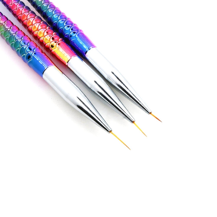 3 PCS Nail Art Liner Painting Pen 3D Tips Drawing Line Nail Art Decoration Tool Fish Tail Gradient Pen