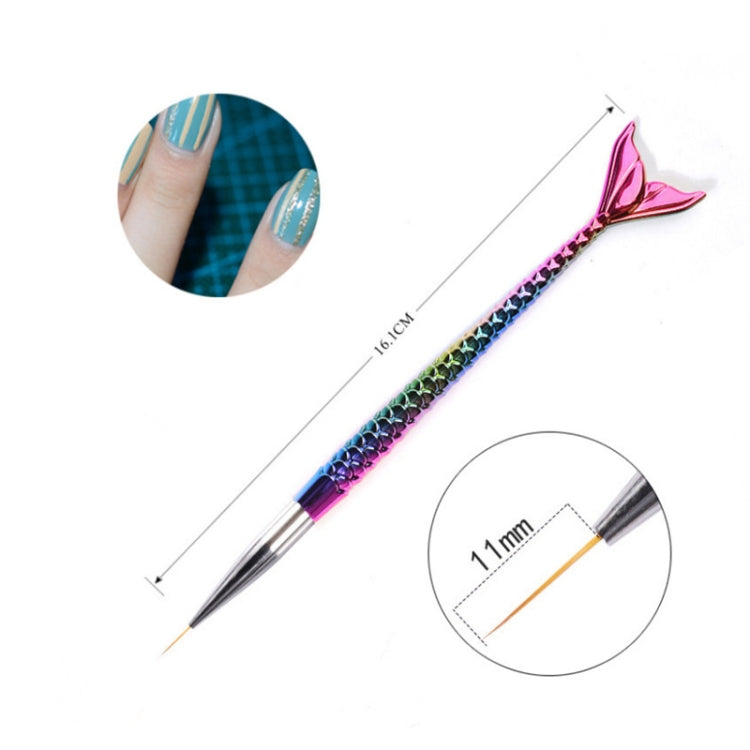3 PCS Nail Art Liner Painting Pen 3D Tips Drawing Line Nail Art Decoration Tool Fish Tail Gradient Pen
