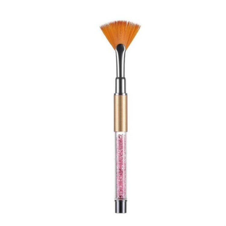 Simple Fan-shaped Nail Brush Acrylic Painting Pen Manicure Nail Art Tool(Gold)