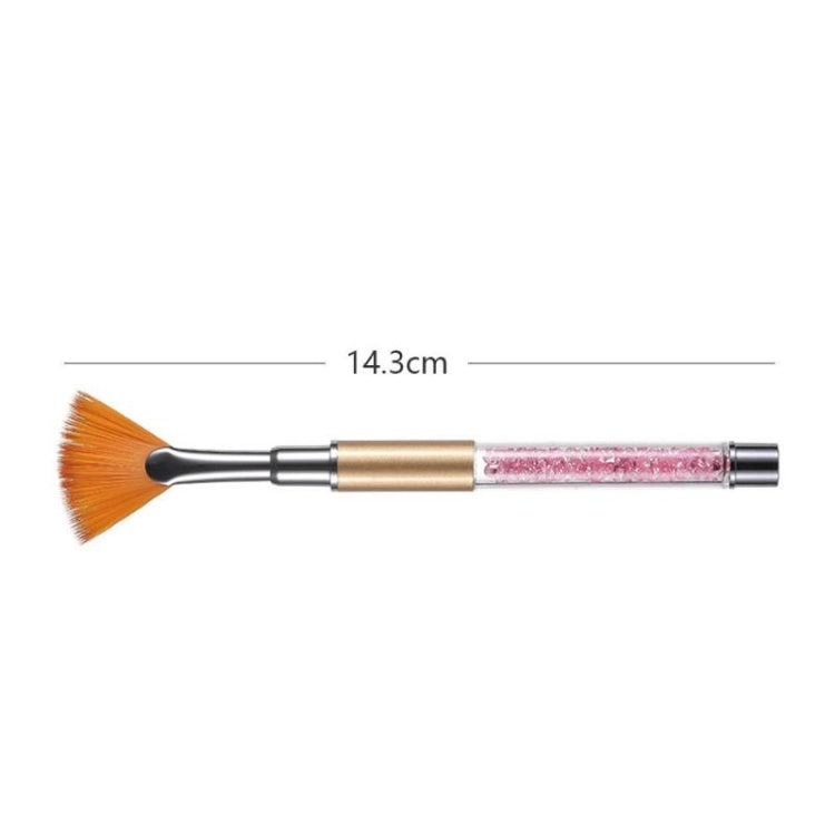 Simple Fan-shaped Nail Brush Acrylic Painting Pen Manicure Nail Art Tool(Gold)
