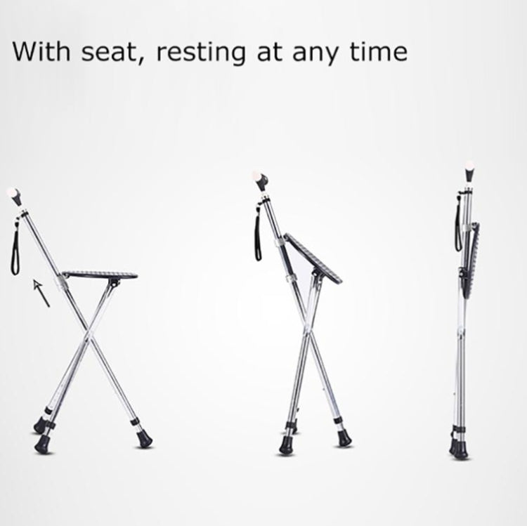 Outdoor Portable Folding Middle and Old Aged Chair Cane Chair with Bench