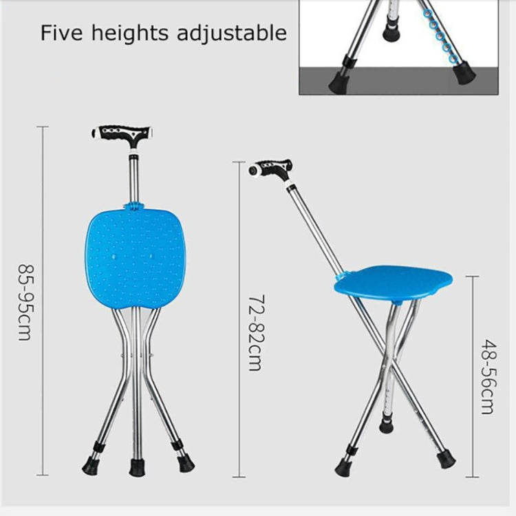 Outdoor Portable Folding Middle and Old Aged Chair Cane Chair with Bench
