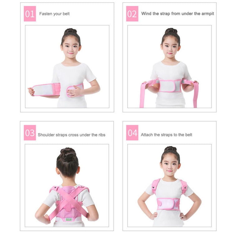 JBN-002 Children Posture Corrector Back Shoulder Lumbar Waist Supporting Correction Straighten Upper, Size:L