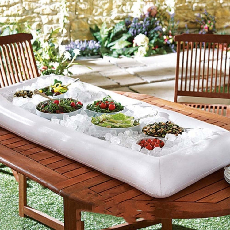 10 PCS  PVC Tray Food Drink Dining Table Float Water Mattress Inflatable Beer Table(White)