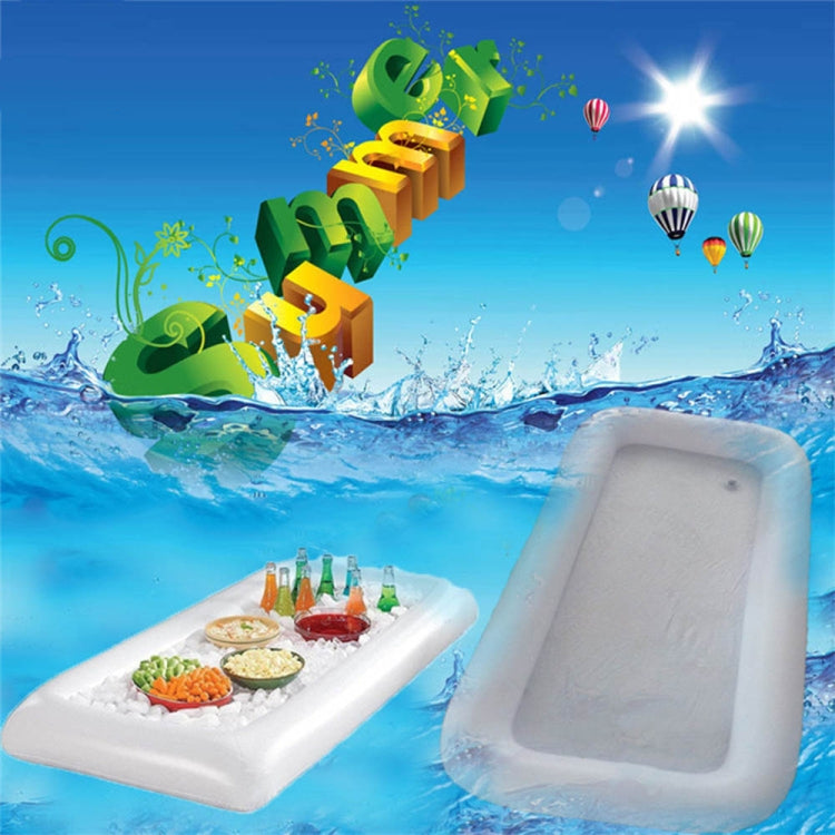 10 PCS  PVC Tray Food Drink Dining Table Float Water Mattress Inflatable Beer Table(White)