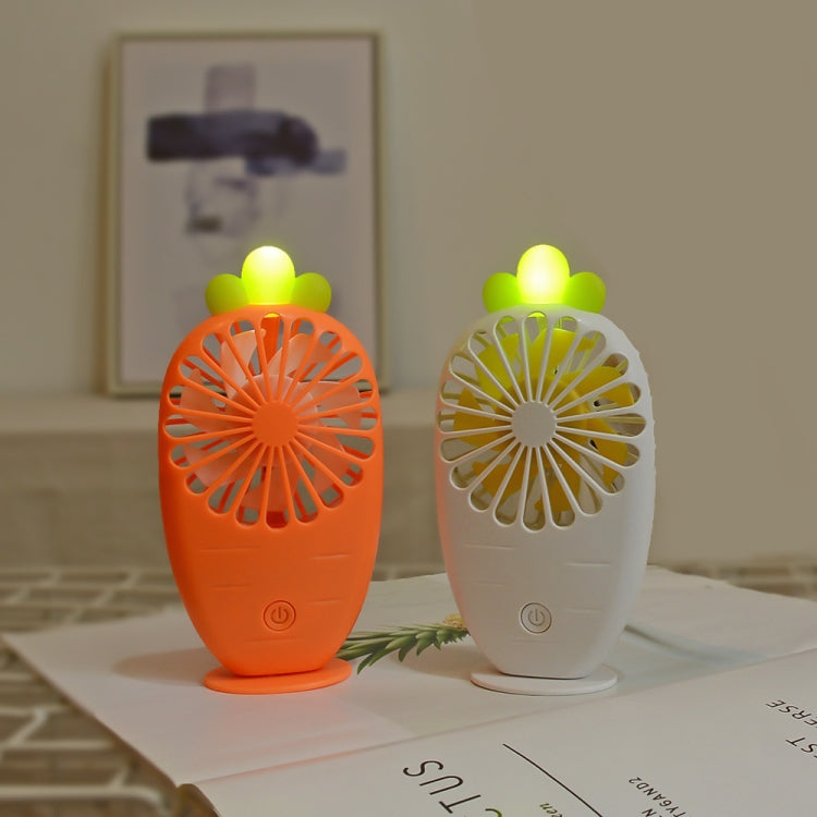USB Charging Fan Creative Radish Night Light Pocket Mini Fan