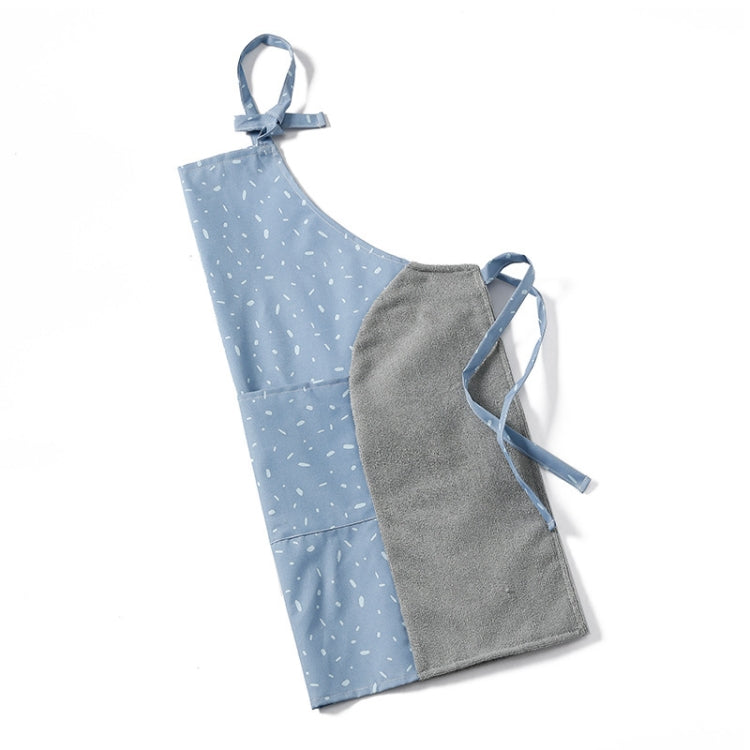 Snow Pattern Hand Wipe Apron Waterproof Oil Proof Canvas Cooking Gown