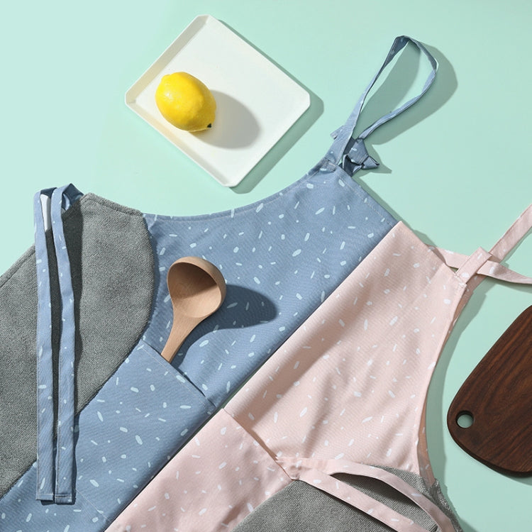 Snow Pattern Hand Wipe Apron Waterproof Oil Proof Canvas Cooking Gown