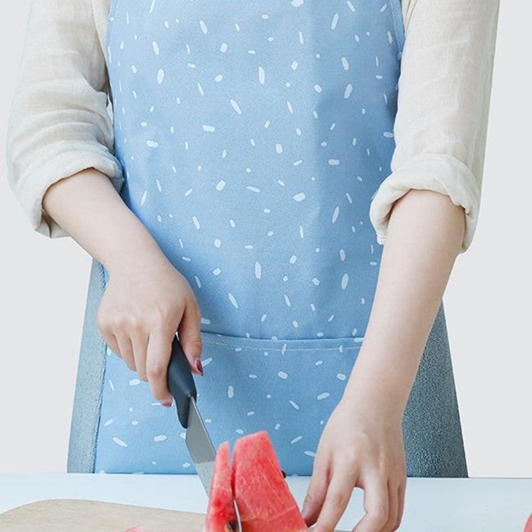 Snow Pattern Hand Wipe Apron Waterproof Oil Proof Canvas Cooking Gown