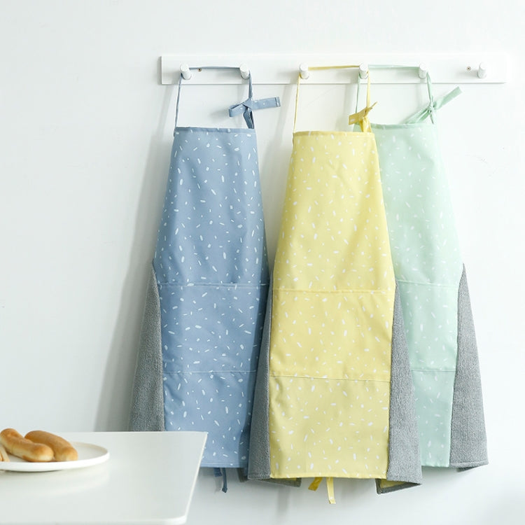 Snow Pattern Hand Wipe Apron Waterproof Oil Proof Canvas Cooking Gown