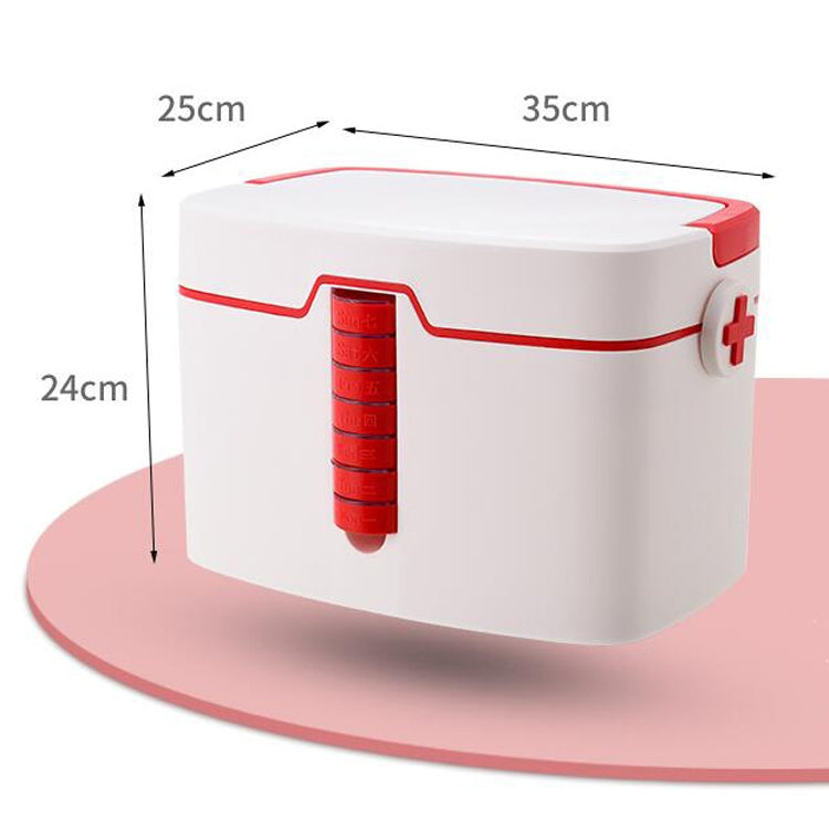 Household Medicine Medical Box Multi-layer Portable Medicine Storage Box, Size:  35x25x24cm