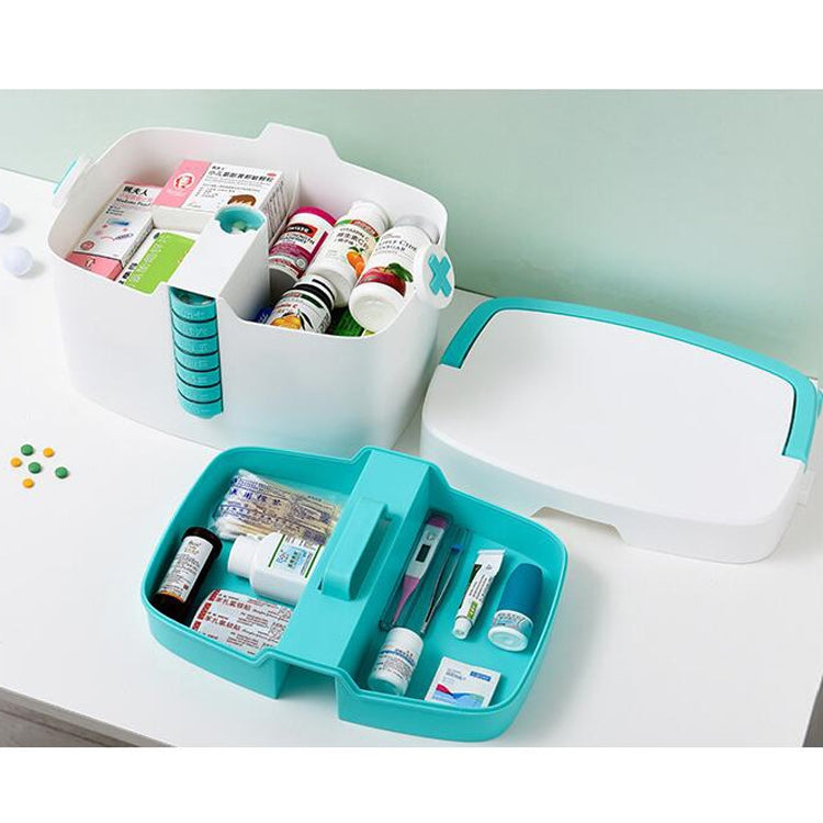 Household Medicine Medical Box Multi-layer Portable Medicine Storage Box, Size:  35x25x24cm
