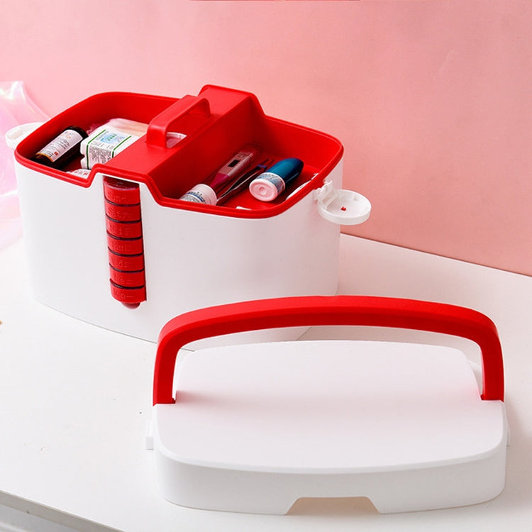 Household Medicine Medical Box Multi-layer Portable Medicine Storage Box, Size:  35x25x24cm