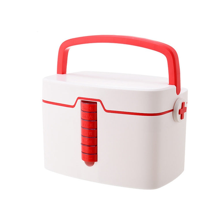 Household Medicine Medical Box Multi-layer Portable Medicine Storage Box, Size:  35x25x24cm