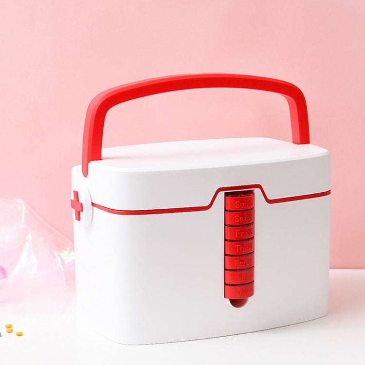 Household Medicine Medical Box Multi-layer Portable Medicine Storage Box, Size:  35x25x24cm