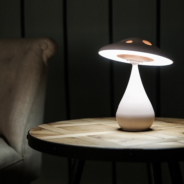 003 Energy Saving Timing Air Purifying Lamp Multifunctional Night Light Novelty Adjustable Mushroom Lamp USB Charging(White)