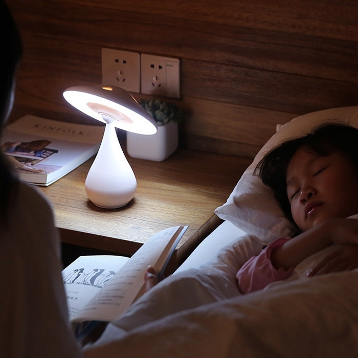 003 Energy Saving Timing Air Purifying Lamp Multifunctional Night Light Novelty Adjustable Mushroom Lamp USB Charging(White)