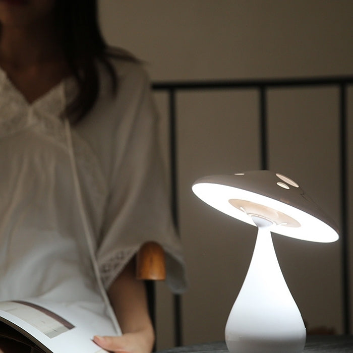 003 Energy Saving Timing Air Purifying Lamp Multifunctional Night Light Novelty Adjustable Mushroom Lamp USB Charging(White)