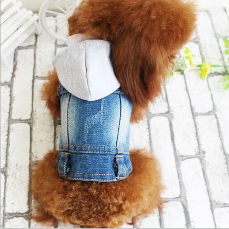 Retro Personality Denim Small Vest Pet Dog Clothes Pet Jacket, Size:S