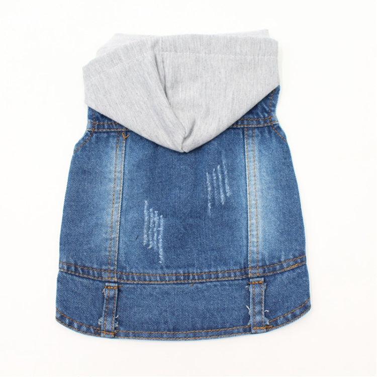 Retro Personality Denim Small Vest Pet Dog Clothes Pet Jacket, Size:M